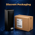 Load image into Gallery viewer, Discreet packaging: a plain black box and a plain shipping carton
