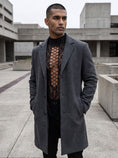 Cargar la imagen en la vista de la galería, Worn under a grey overcoat as part of an outfit
