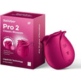 Cargar la imagen en la vista de la galería, Satisfyer Pro 2 Classic Blossom rose-shaped air pulse stimulator in pink with its box
