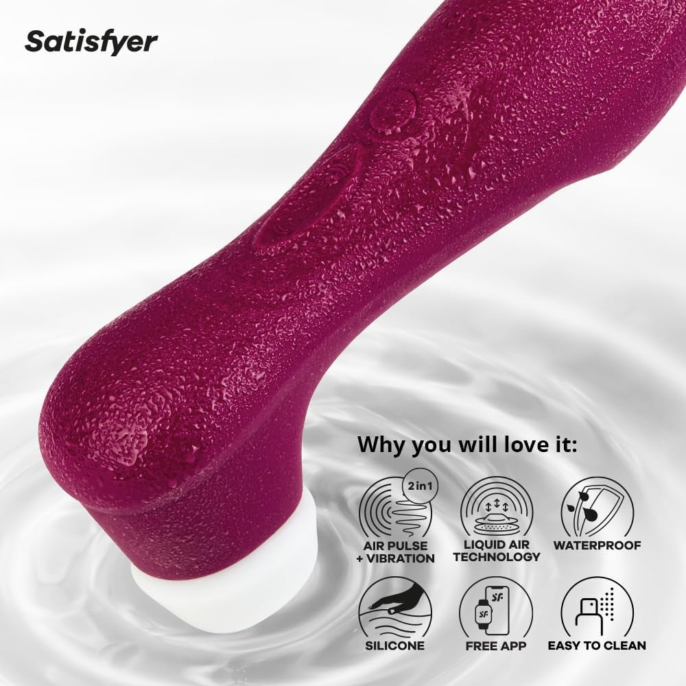 The textured wine red Liquid Air cap shown off the device above water
