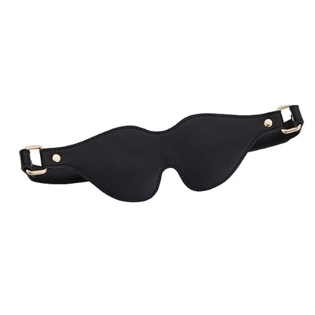 Opaque contoured blindfold with adjustable strap