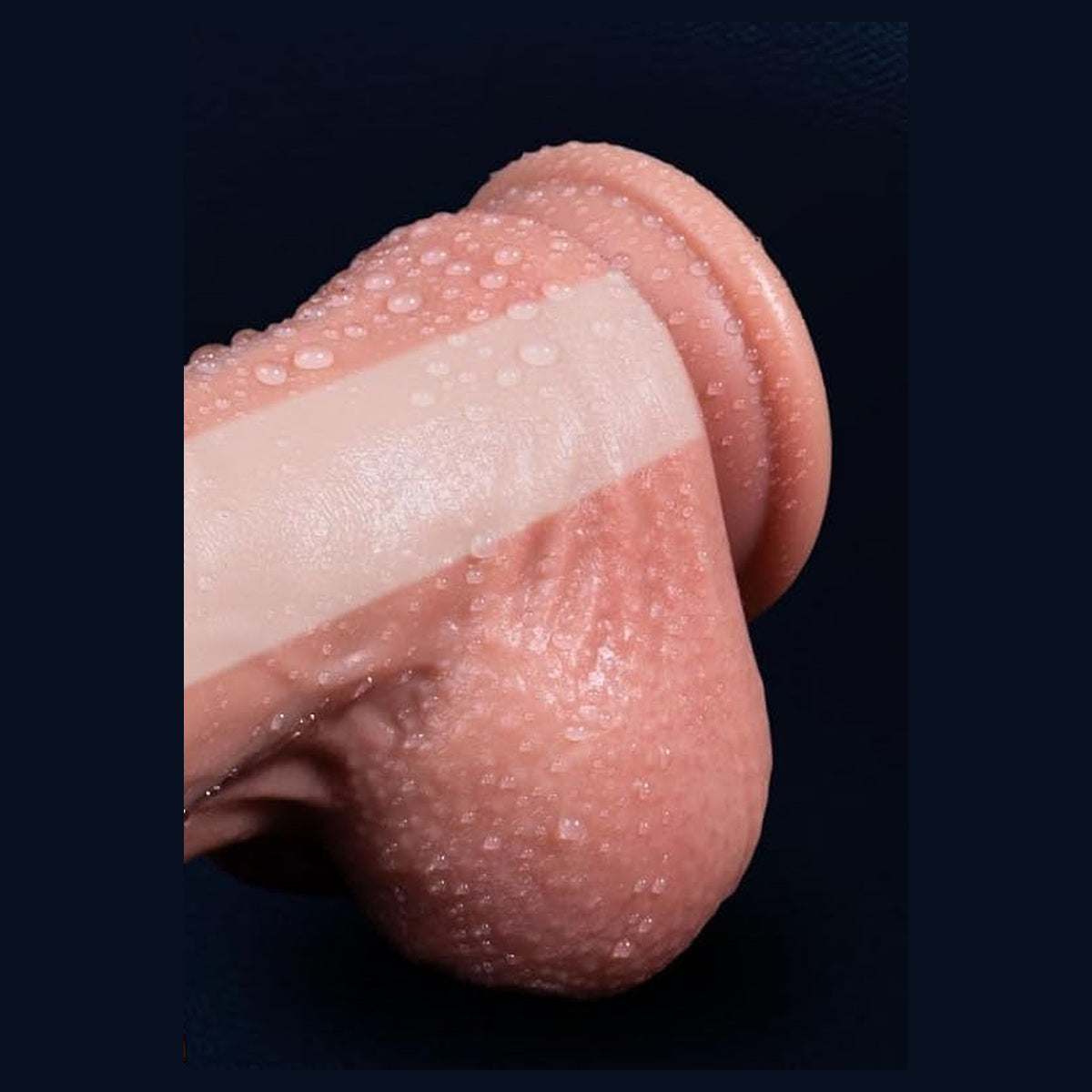 Cutaway showing the firm inner core under the softer outer silicone layer