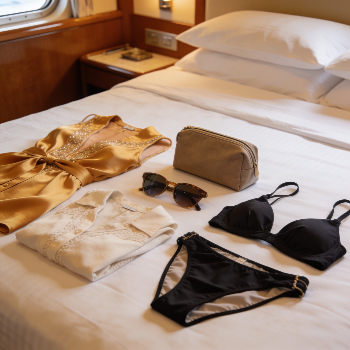Couple packing for an Icon of the Seas cruise from Miami