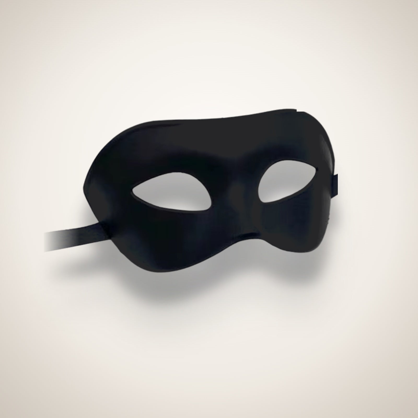 Black Venetian Colombina half face masquerade mask with satin ribbon ties